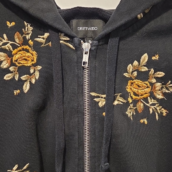 Driftwood Floral Embroidered Hoodie L - Picture 3 of 4